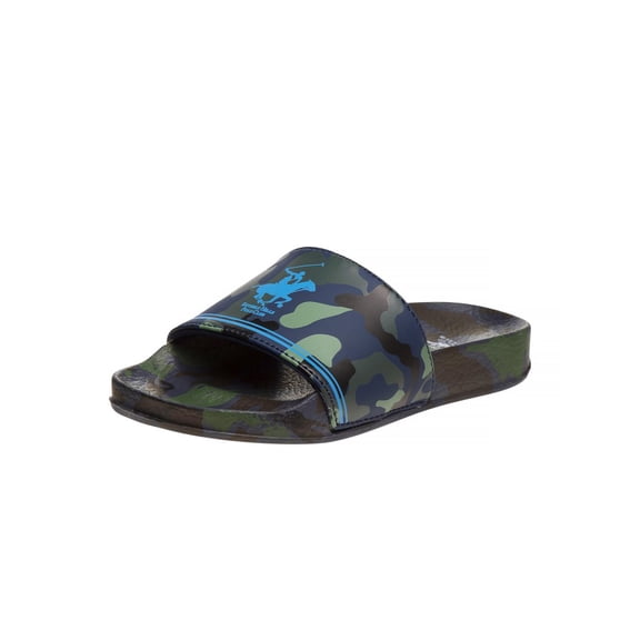 Beverly Hills Polo Club Boy Casual Toddler Slides, Blue Camo, 7