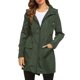 thumbnail image 1 of Chaqueta con capucha para mujer Impermeable de manga larga con cintura elástica y cremallera Gabardi Abanopi Pequeña, 1 of 7