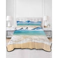 thumbnail image 3 of Ocean Beach Twin XL Size Down Alternative Comforter, Lightweight Comforter Quilt Bedding Set with Pillow Shams Blue Sky Waves Sand Horizon Shore Summer All Seasons Bed Comforter Duvet Insert 68"x98", 3 of 7