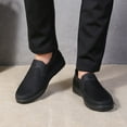 thumbnail image 6 of Mens Loafers Casual Shoes Lightweight Canvas Walking Shoes Breathable Soft Sole Work Shoes Non-slip Driving Shoes Black 6.5 UK, 6 of 7