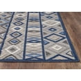 thumbnail image 4 of Alfombra decorativa KAS Rugs Calla de felpa azteca gris y azul, 70 x 120 cm, 4 of 6