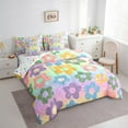thumbnail image 3 of Castle Fairy Groovy Flower 7-Piece Bedding Comforter Set,Starry Sky King Bedding Sets,Gradient Rainbow Ultra Soft Bed Sheets,Microfiber Girls Bedroom Decor,Reversible, 3 of 8