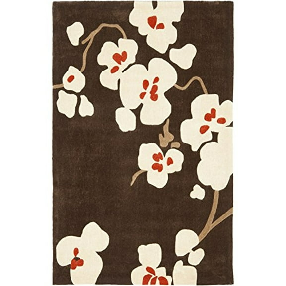 Safavieh Modern Art Area Rug-Color:Brown/Ivory,Shape:Small Rectangle,Size:6'L x 4'W