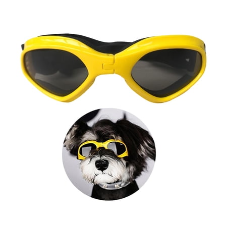 Goggles Protection Breaking Cool Goggles Adjustable Eye Wear Foldable Portable for Small Dog Medium Dog , Yellow