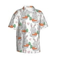 thumbnail image 2 of Hawaiian Shirt For Men, Cute Rabbit Carrot Mens Button Down Short Sleeve Shirt, Summer Beach Shirts For Men, 2 of 2