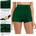 thumbnail image 6 of Firpearl Women's High Waisted Bikini Bottom 75s Ruched Boyleg Swim Shorts Swimsuit Bottom, 6 of 7