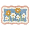 thumbnail image 1 of Alfombra de baño REGALWOVEN antideslizante de felpa para el suelo del baño, bañera y ducha Flor-2 16" x 24", 1 of 6