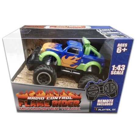 Playtek Full Function 1:43 Scale R/C Flame Rider Mini Monster Truck