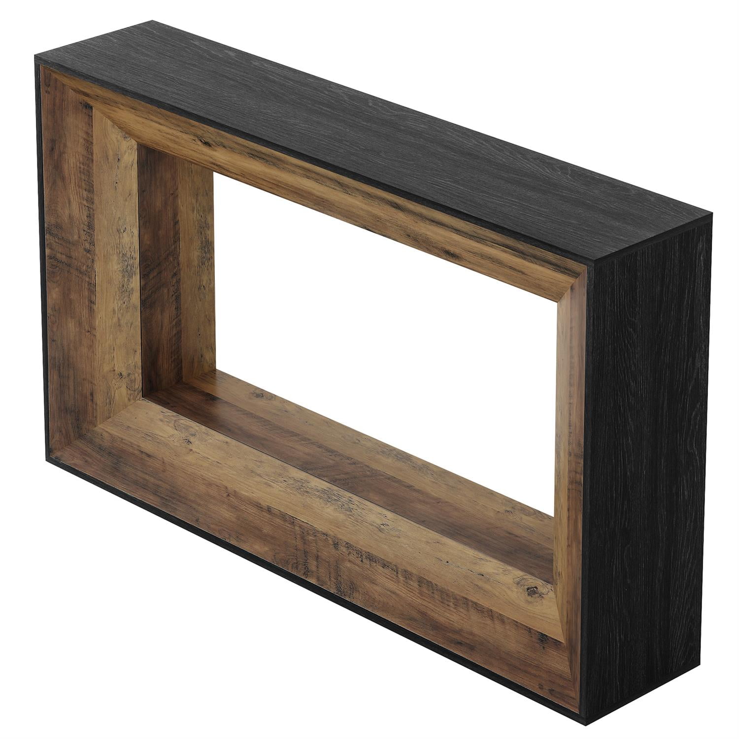 Demi Bonn 55" Industrial Two-Tone Console Table, Sleek Entryway Display Storage Unit, Sturdy Side Table for Living Room, Brown