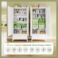thumbnail image 4 of NadooLite 71"H White Metal Storage Cabinet with Adjustable Shelves, 2 Doors & 1 Drawers, Multi-Use Organizer for Garage,Dining,Bath,Laundry,Pantry, 4 of 10