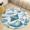 thumbnail image 4 of Beach Seashell Starfish Round Small Area Rug, Print Non Slip Washable Floor Mat, Soft Throw Rug for Living Room, Powder Room Entryway, Bathroom, Bedside, 4 of 6