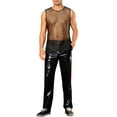 thumbnail image 2 of INSPIRE CHIC Sheer Tank Top for Men's See Through Sleeveless Party Clubwear Shiny Mesh Vest L Golden Black, 2 of 4