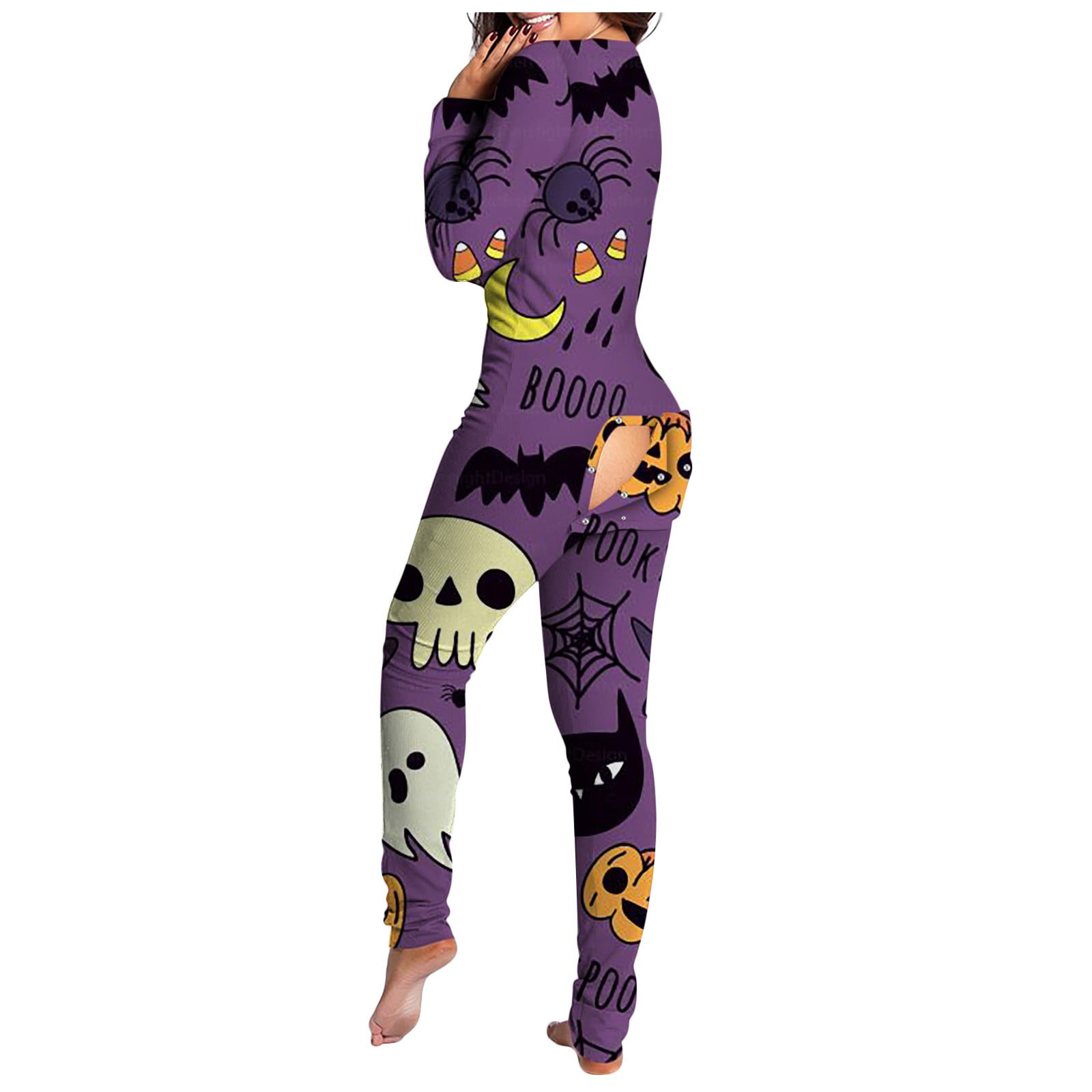 Pntutb Women'S Halloween ButtonDown Front Functional Buttoned Flap