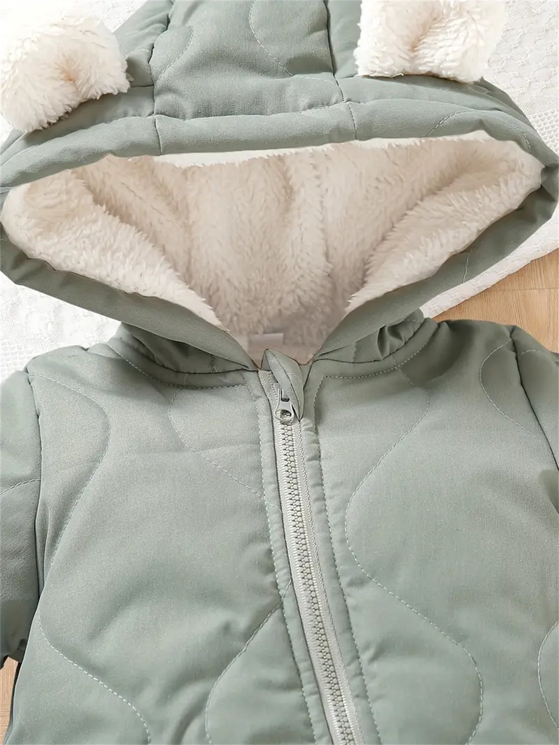 WIBACKER 3-24M Infant Hooded Thick Romper Long Sleeve Zipper Fleece Warm Winter Coat for Baby Toddler Boys Girls