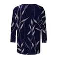 thumbnail image 6 of Raeneomay 3/4 Length Sleeve Womens Tops Women's Fashion Printed T-Shirt Blouse Round Neck Casual Tops, 6 of 6