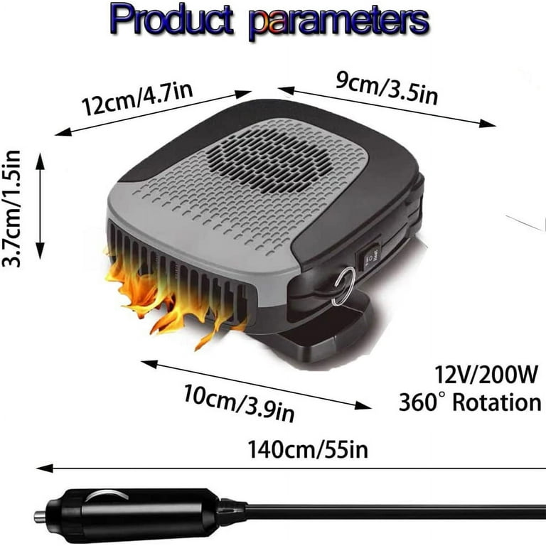 Portable Car Heater 12v 150w Fast Heating Cooling Fan Demister