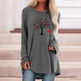 thumbnail image 2 of CEHVOM Mode T-Shirt Décontracté à Manches Longues Col Rond Imprimé Blouse Tops Liquidation, 2 of 4