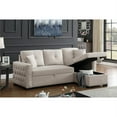 thumbnail image 4 of 83" Wide Reversible Fabric Sleeper Sofa & Storage Chaise-Beige, 4 of 15