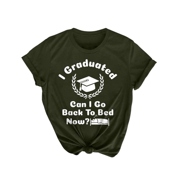 Regalos de graduación para él, ella, 2022, camiseta universitaria de escuela secundaria, blusa de manga corta con estampado de letras de verano Pompotops hfajkhk132190