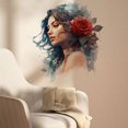 thumbnail image 1 of Adhesivos de pared con retrato de hermosa mujer, ingenioso diseño floral, 1 of 4