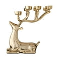 thumbnail image 4 of Cast Aluminum Sitting Reindeer Tealight Holder, Gold, 14", by My Texas House, 4 of 6
