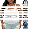 thumbnail image 3 of Women's Plus Size V Neck Ribbed Halter Tank Top, Sleeveless Cropped Fitted Cami for Summer, for Going Out, Layering or Casual Daily Wear (without Padding) Grey XXXXL, 3 of 6