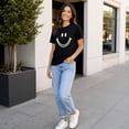 thumbnail image 3 of Smiley Face Graphic Tee | Unisex Classic Fit Crew Neck Short Sleeve T-Shirt | S–4XL, 3 of 9