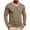 Khaki, variant on JTSRKL Mens Stylish Fake Two Piece Tops Crew Neck Button Placket Business Casual Long Sleeve Pullover Breathable Soft Textured Shirts