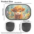 thumbnail image 6 of KUIFORTI Highland Cow Car Window Shade for Baby Car Side Window Sun Shade, 2 Pieces Universal Automotive Window Sunshades Privacy for Truck, Car, SUV, Sedan, 6 of 6