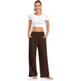 thumbnail image 2 of SMZ Womens Wide Leg Yoga Pants High Waisted Side Slit Joggers Casual Loose Lounge Sweatpants with Pockets, 2 of 5
