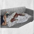 thumbnail image 6 of Teen Room Soft Flannel Fleece Throw Blanket, Skateboard Boy Feet in the Sneakers and Jeans Illustration, Cozy Plush for Indoor and Outdoor Use, 50" x 60", Brown Cream, by Ambesonne, 6 of 6
