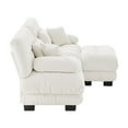 thumbnail image 6 of KYLE & KAY 94"L Shape Sofa, Chenille 2 Seater Cloud Couch with 4 Soft Pillows, Upholstered Deep Seat Sofa Couch with Convertible Ottoman for Living Room, Apartment, Office, White, 6 of 7