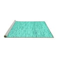 thumbnail image 2 of Ahgly Company Machine Washable Indoor Rectangle Abstract Turquoise Blue Contemporary Area Rugs, 3' x 5', 2 of 4
