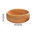 thumbnail image 3 of Handwoven Rattan Storage Basket | Natural Wood Fruit & Vegetable Drainage Basket | Kitchen & Living Room Organizer | 26x26x10cm Snack & Bread Basket, 3 of 6