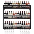 thumbnail image 4 of golytefs 39in 3-Tiers Metal Wine Rack Wall Mounted Liquor Bottle Display Shelf with Glass Holder Liquor Cabinet for Kitchen Dining Room Home Bar, 4 of 8
