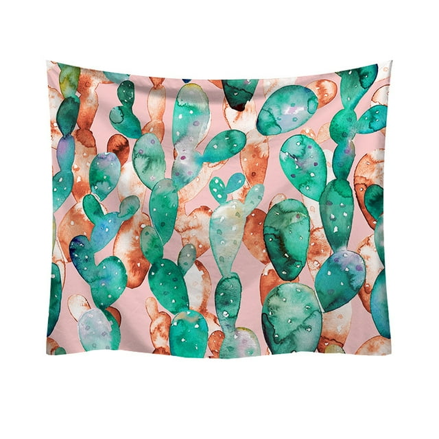 Tapiz de pared con forma de cactus, 150 x 130 cm, microtela, fibra, decoración de habitación
