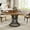 Brown and Black, variant on Tribesigns 47-Inch Round Dining Table for 4-6 People, Farmhouse Kitchen Table with Metal Base, Brown and Black