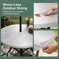 thumbnail image 5 of Round Outdoor Tablecloth with Umbrella Hole and Zipper, Grey Ombre Tablecloth with Elastic Waterproof, Aesthetics Modern Abstract Art Gradient Patio Table Covers for 55" - 60" Picnic Pool Tables, 5 of 9