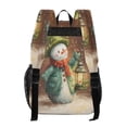 thumbnail image 3 of PVC Transparent Backpacks Clear Backpack for Travel and Outings Green-clad Snowman, 3 of 7