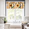 thumbnail image 5 of Vintage Sunflower Valances Curtain Retro Rustic Flowers Butterfly Farmhouse Kitchen Windows Valances Rod Pocket Window Treatment Short Topper Curtains for Kitchen Bathroom Living Room 1 Panel 54x18 in, 5 of 5