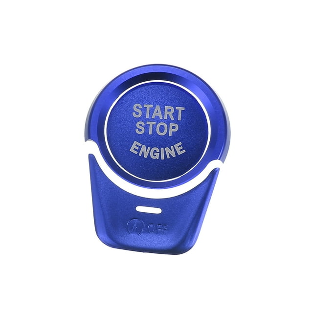 Coche Motor Arranque Parada Botón Cubierta Kit Un Clic Arranque Botón Adorno Azul