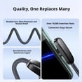 thumbnail image 4 of Lttoisl 100W Fast Charging USB-C Cable with 90-Degree Bendable Connector, Braided Nylon Mobile Game Charger Cord for USB-C Devices, 6.6ft, Black, 4 of 8