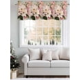 thumbnail image 5 of Pink Spring Floral Curtain Valances for Windows, Vintage Flowers Retro Botanical Kitchen Valance Window Treatment, Light Filtering Block Curtains for Bathroom/Bedroom/Living Room 42'' x 12'', 5 of 9