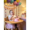 thumbnail image 6 of BemeyourBBs Baby Girl First Birthday Outfit One Years Old 1st Birthday Clothes Letter Puff Sleeve Romper Cupcake Tulle Skirt Set Bow Headband, 6 of 9