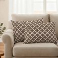thumbnail image 2 of Brown Moroccon Outdoor Waterproof Pillow Covers, Retro Country Minimalist Abstract Motifs Decorative Rectangle Throw Pillowcase Sofa Cushion Sham for Patio/Couch/Chair, 20"x12" 2 Pack, 2 of 8
