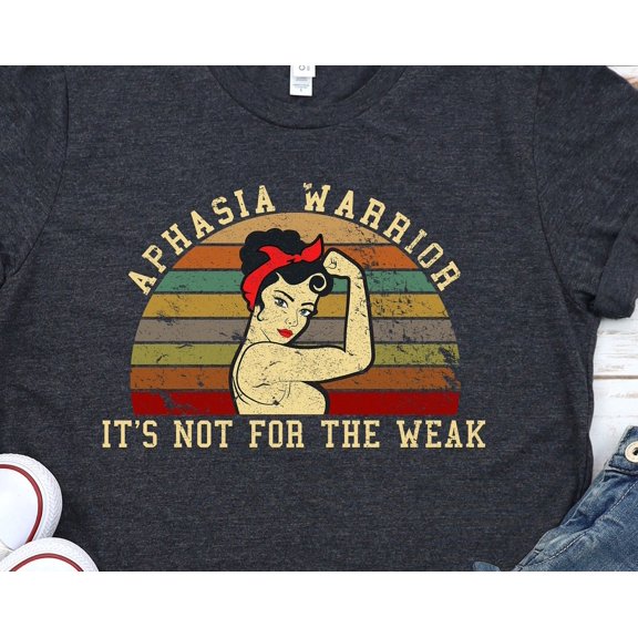 Aphasia Warrior Shirt Awareness Support Survivor Ribbon Health Communication Recovery Tee