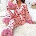 thumbnail image 6 of Tnhcen Women's 2-Piece Heart Print Pajama Set Long Sleeved Pants Nightwear Homewear Set S-2XL, 6 of 6
