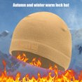thumbnail image 1 of Gorros de lana de invierno a prueba de viento, deportes cálidos, ciclismo, correr, esquí, gorra (caqui), 1 of 4