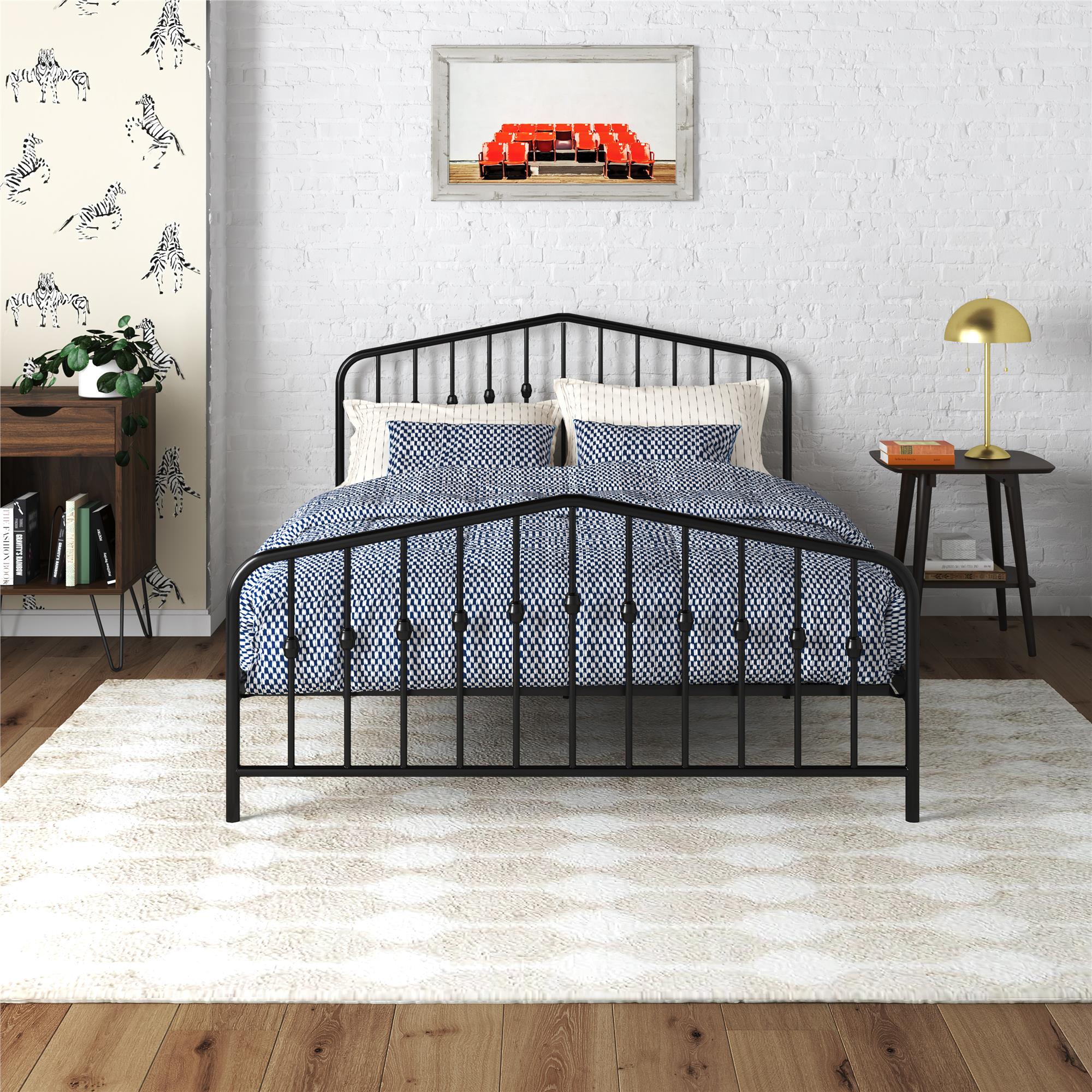 Novogratz Bushwick Metal Platform Bed and Adjustable Frame, Full, Black - image 3 of 19
