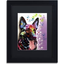Trademark Fine Art "German Shepherd II" Canvas Art by Dean Russo, Black Matte, Black Frame